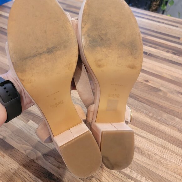 COACH Serena C-Buckle Suede Platform Sandals G4902 Beechwood Tan - Picture 13 of 16